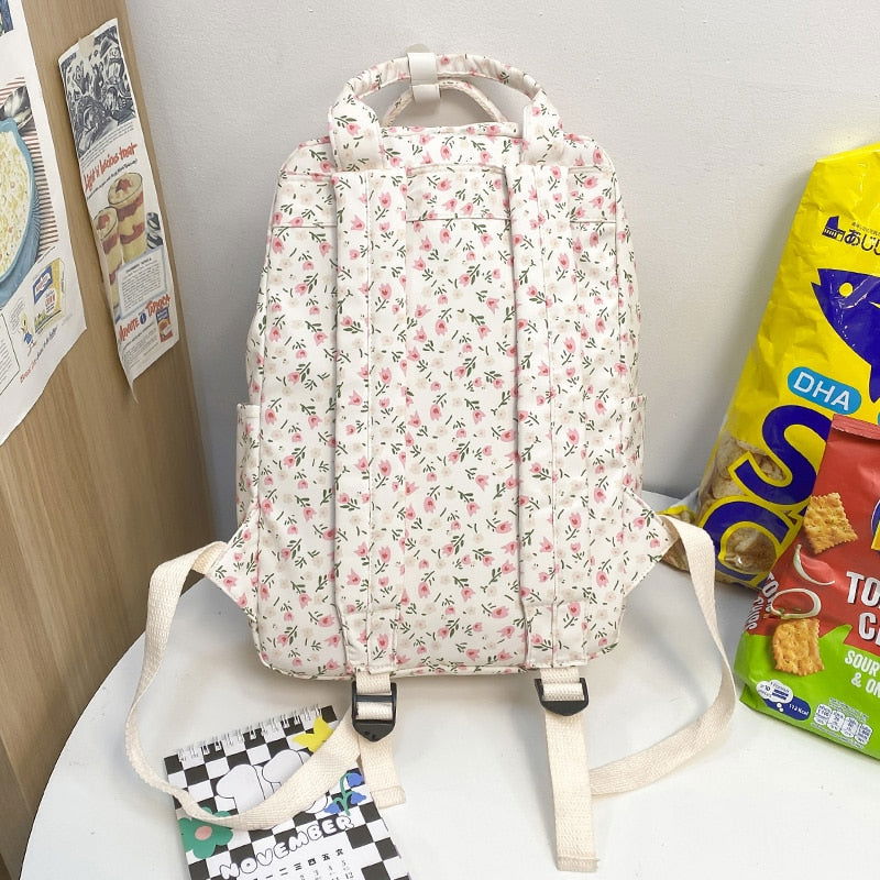 Stilla | Blomstret Skolesæk Minimalistisk Rosa Tegneserie Online Hot Salg
