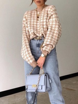Stilla | Beige Checks Sweater Mode