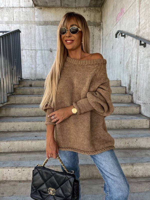 Stilla | Trøje Afslappet Bred Hals Sweater