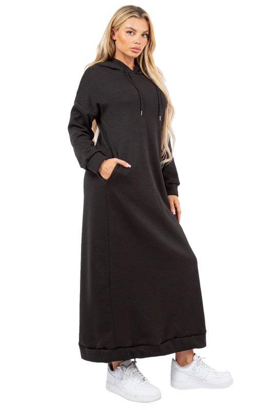 Stilla | Lang Maxi Hoodie Kjole Online Hot Salg