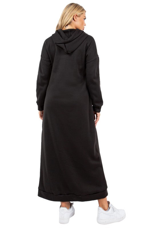 Stilla | Lang Maxi Hoodie Kjole Online Hot Salg