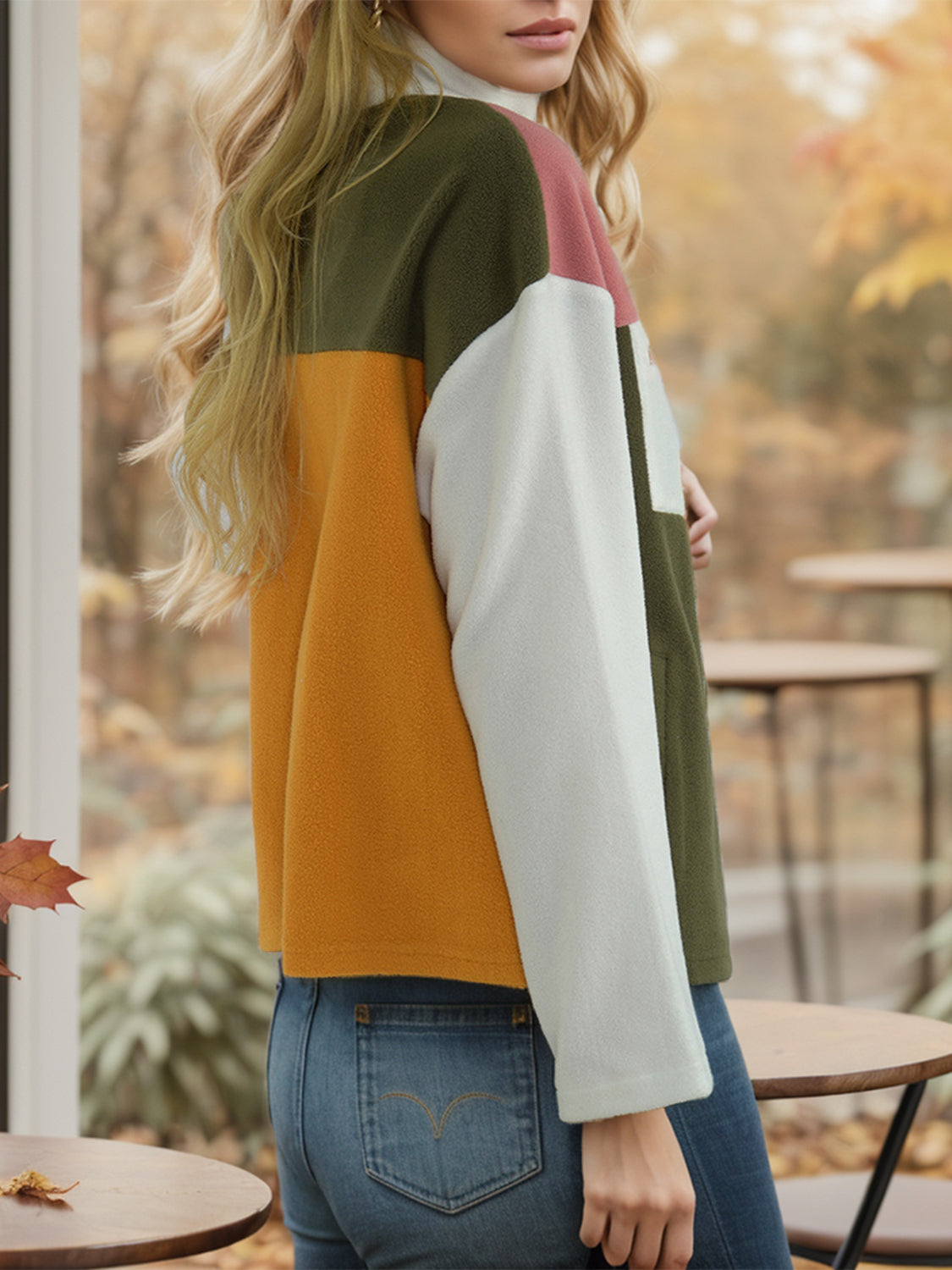 Stilla | Color Block Zip-Up Langærmet Jakke