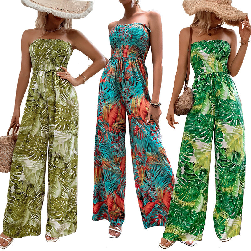 Stilla | Printet jumpsuit Uden ærmer Sexy Tæt lang buks