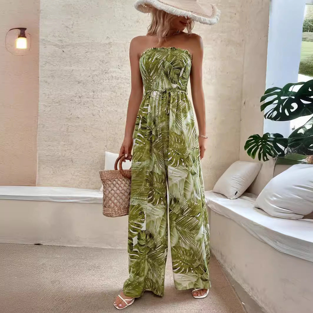Stilla | Printet jumpsuit Uden ærmer Sexy Tæt lang buks