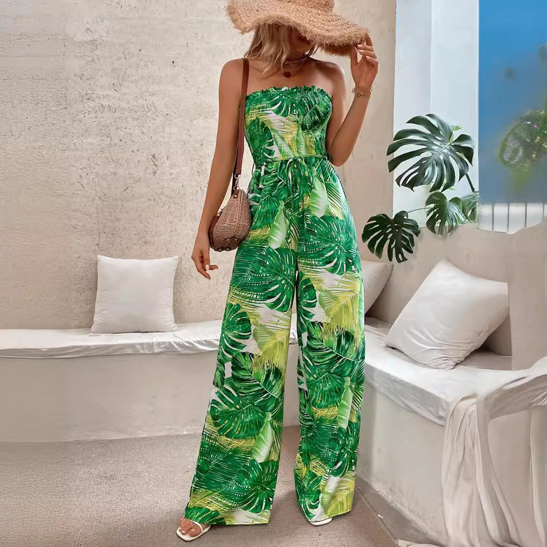 Stilla | Printet jumpsuit Uden ærmer Sexy Tæt lang buks