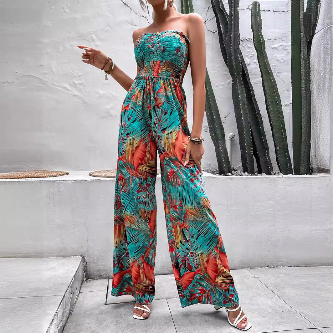 Stilla | Printet jumpsuit Uden ærmer Sexy Tæt lang buks