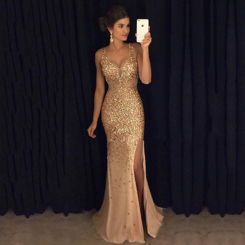 Stilla | Elegant Lang Nederdel Aften Kjole Dress