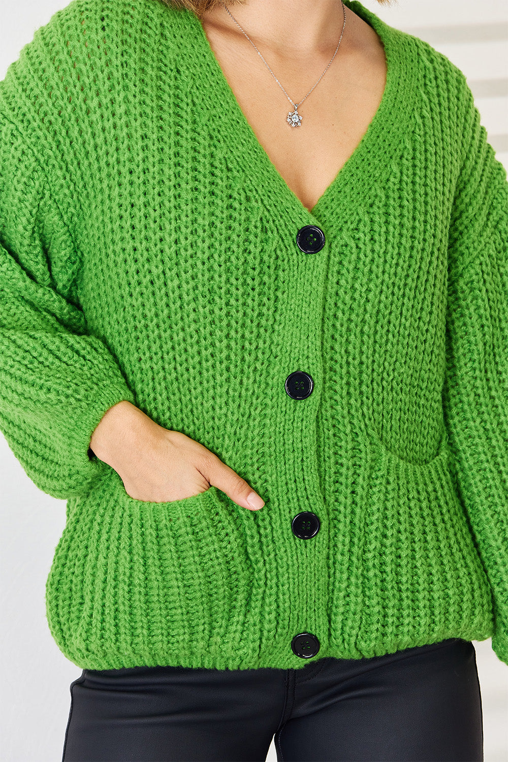 Stilla | Med lommer knaplukning nedtrukket skulder cardigan Mode