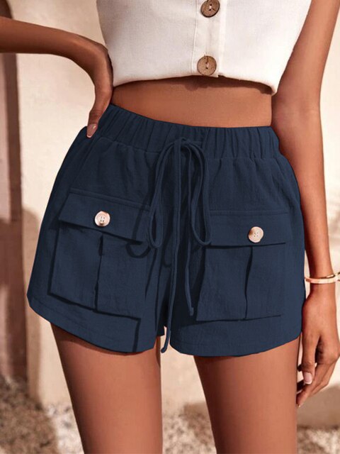 Stilla | Afslappet Cargo Shorts Med Elastisk Talje
