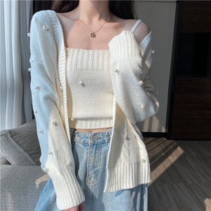 Stilla | Enfarvet Pullover Frakke Strik Cami Top Online salg