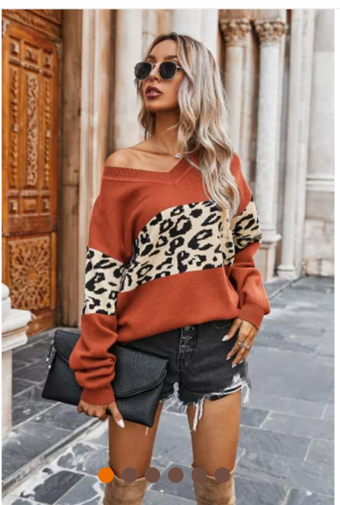 Stilla | Leopard V-hals Trøjes