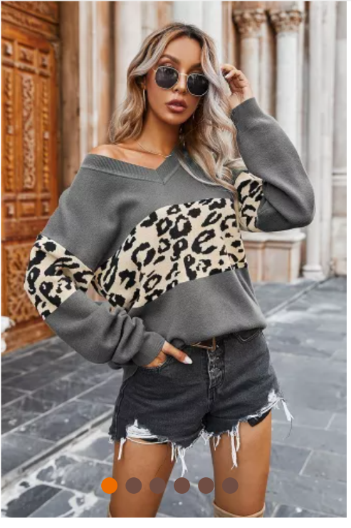 Stilla | Leopard V-hals Trøjes