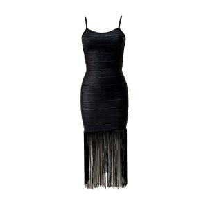 Stilla | Seler Frynse Lim Bandage Kjole Elegante Slank Sexy Kjole Festkjole