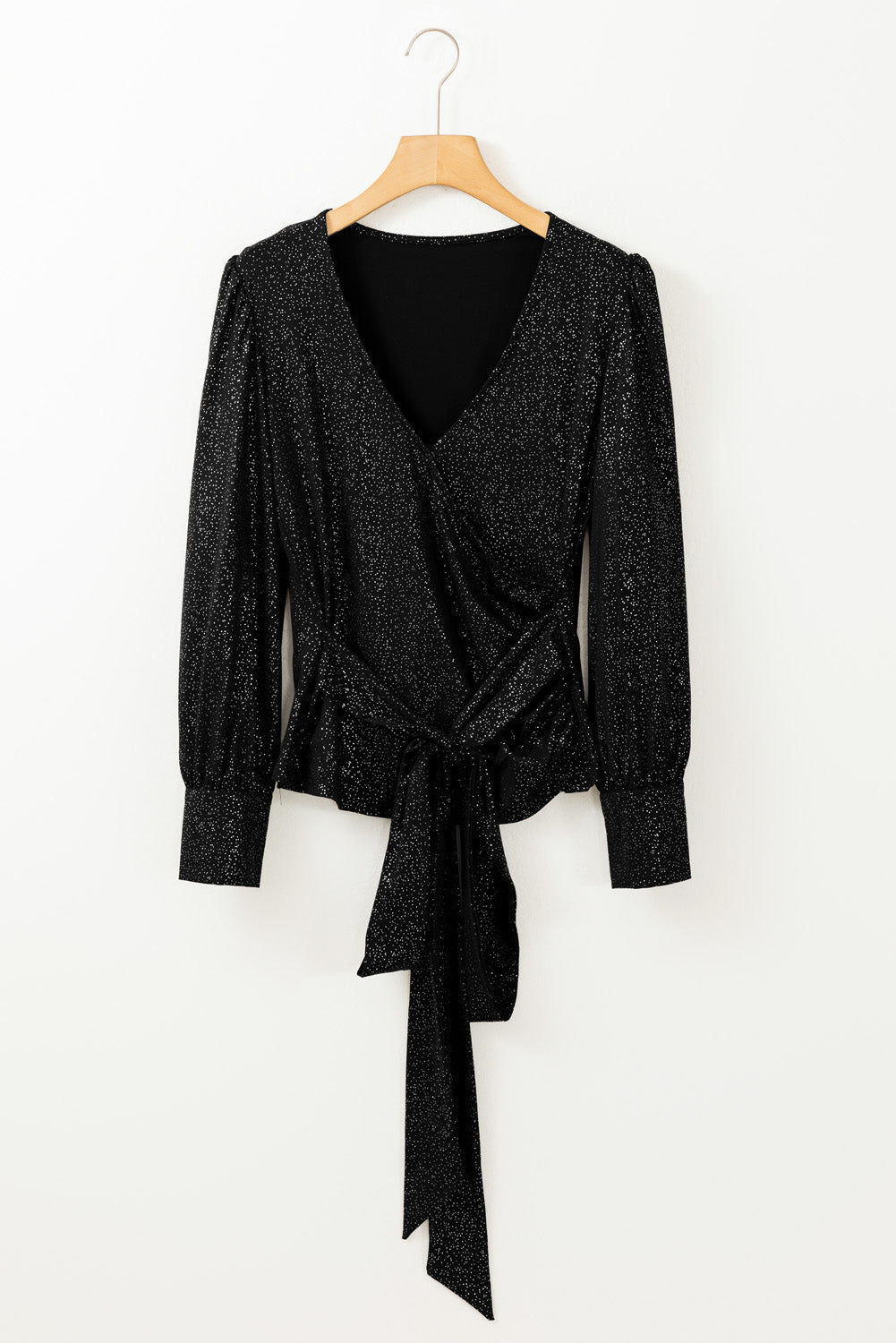 Stilla | Glitter Surplice Langærmet Bluse