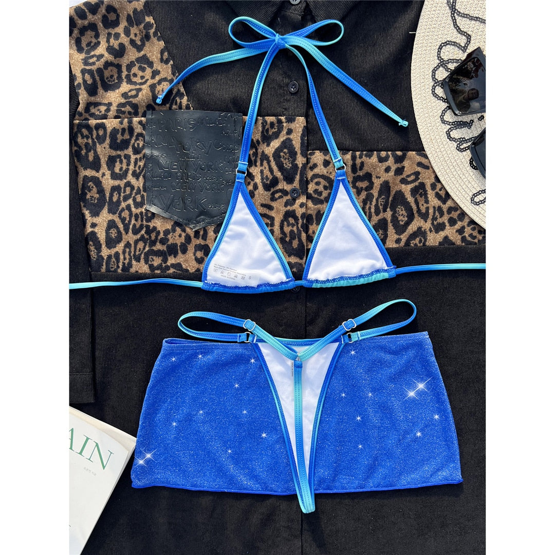 Stilla | Halter Micro Trusse Bikini Sæt & Nederdel