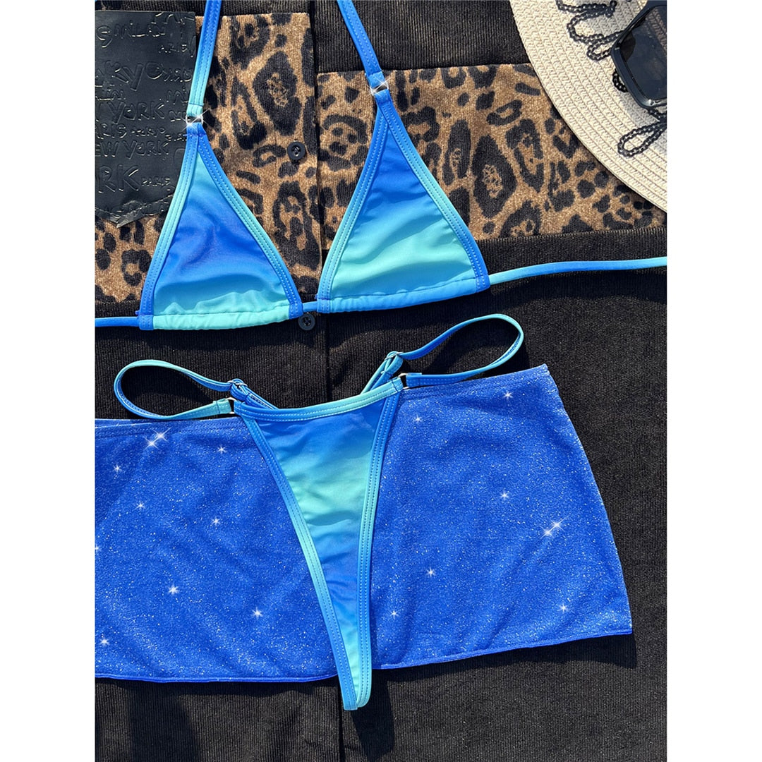 Stilla | Halter Micro Trusse Bikini Sæt & Nederdel