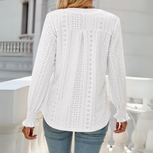 Stilla | Elegant Bluse Med Spids Volanger
