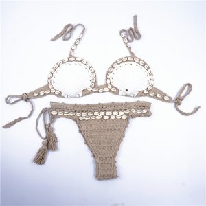 Stilla | Håndlavet Musling Lavskåret Bikini Sæt