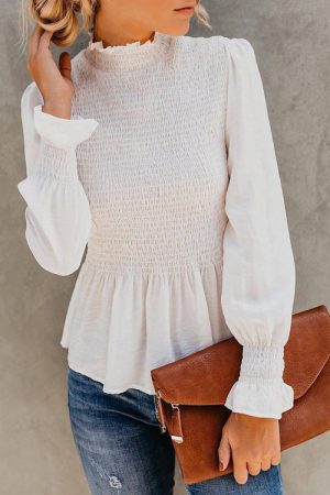 Stilla | Livin' Breezy Høj Hals Plisseret Chiffon Til Toppen