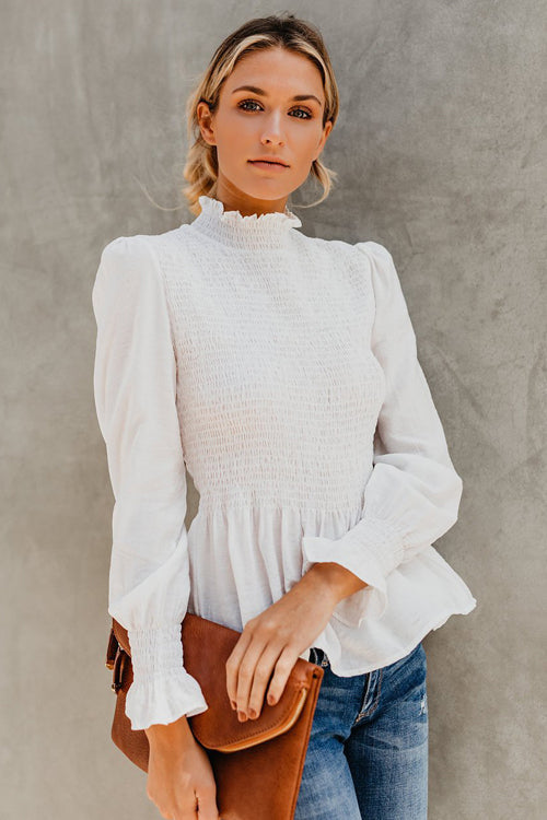 Stilla | Livin' Breezy Høj Hals Plisseret Chiffon Til Toppen