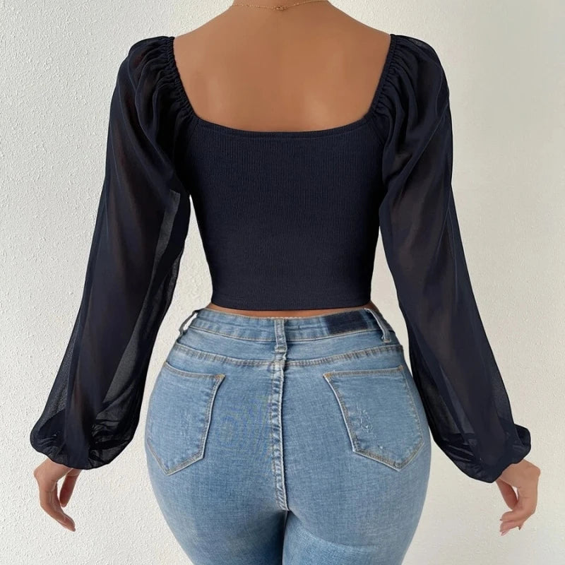 Stilla | Moderne Damebluse Med Puffærmer Elegant Udseende Til Hver Anledning