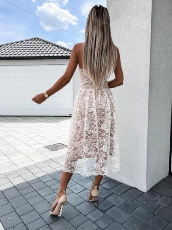 Stilla | Kjoler Til Gravide Party Dresses Midi Dresses in Pregnancy Without Straps in Lace Udsalg