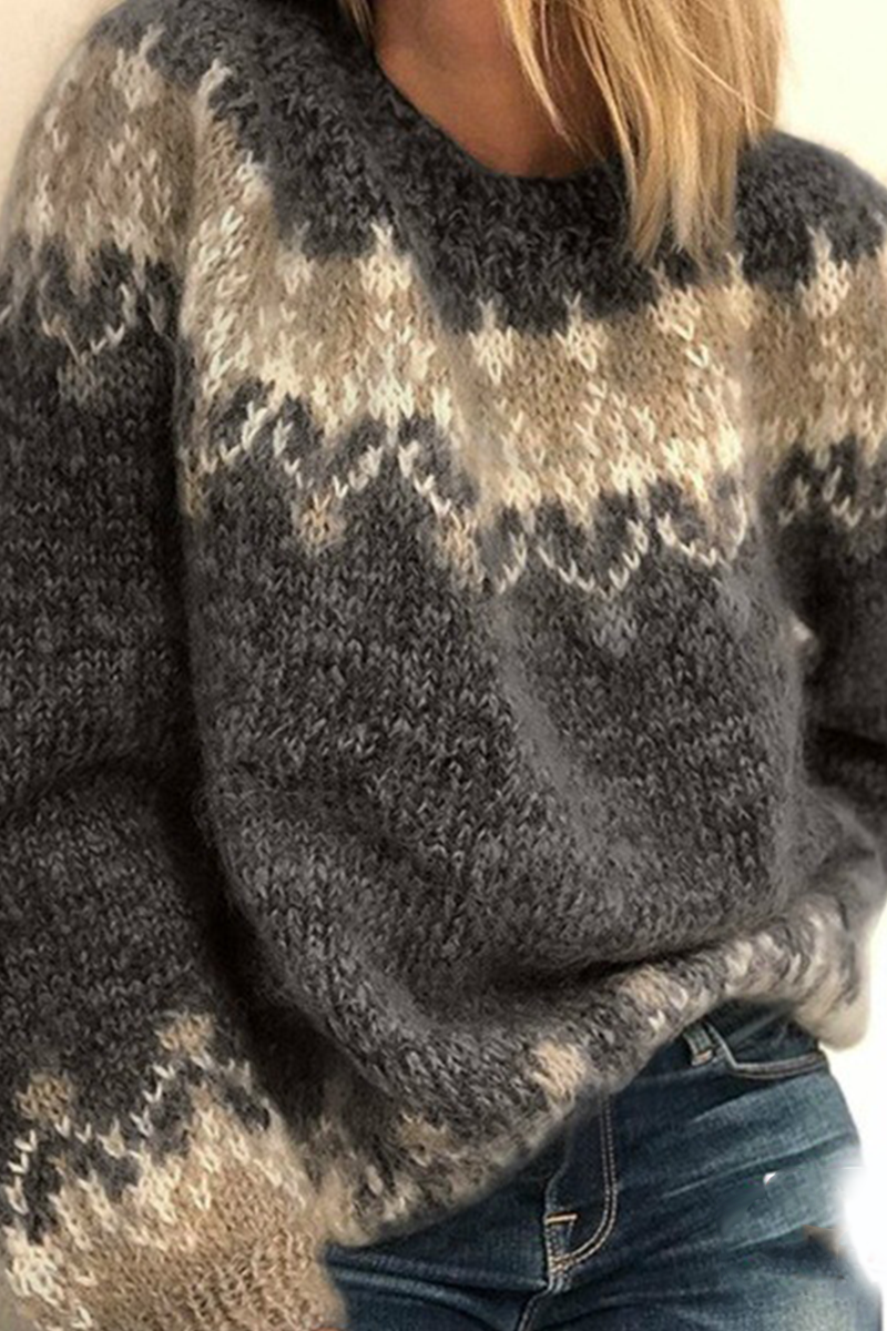 Stilla | Modische Patchwork Overdele Med Rund Halsudskæring og Tryk