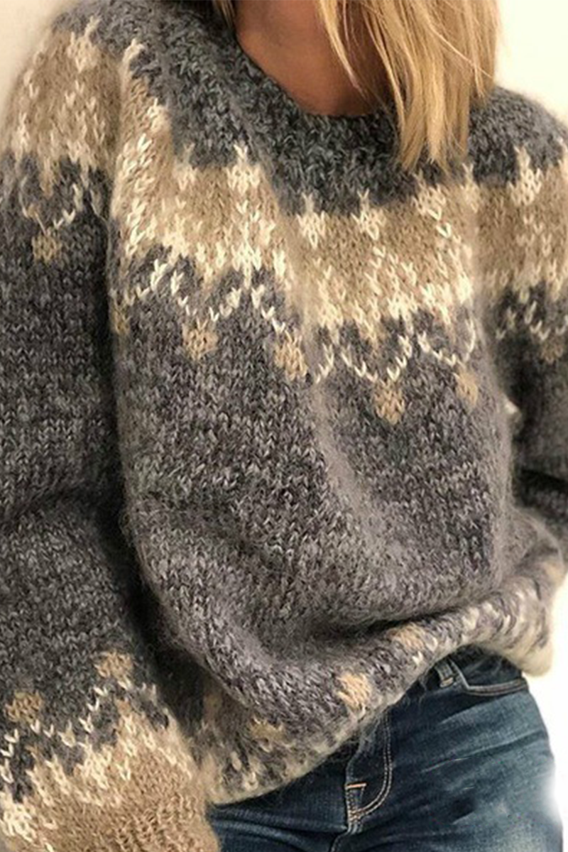 Stilla | Modische Patchwork Overdele Med Rund Halsudskæring og Tryk