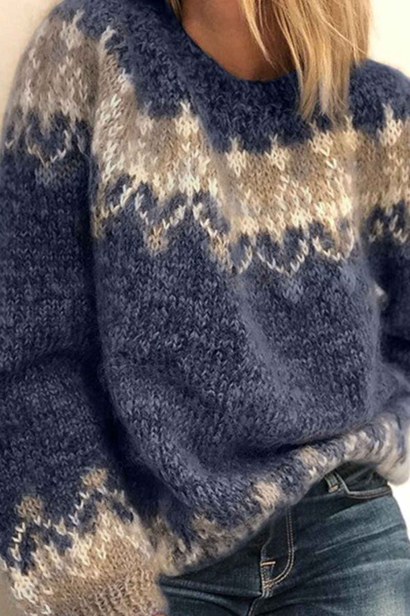 Stilla | Modische Patchwork Overdele Med Rund Halsudskæring og Tryk