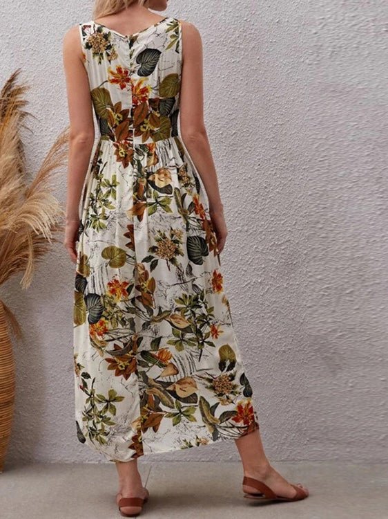 Stilla | Kvinders Kjoler Botanisk Print Uden Ærmer Maxi Kjole på udsalg