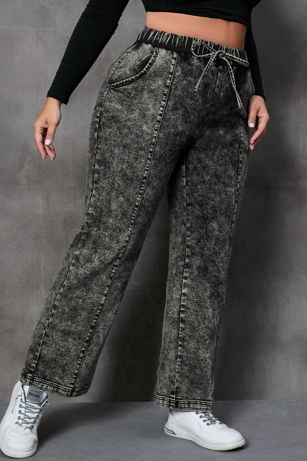 Stilla | Størrelse Snøre Lommer Strak Jeans