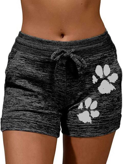 Stilla | Afslappet Yoga Kat Pote Tryk Shorts