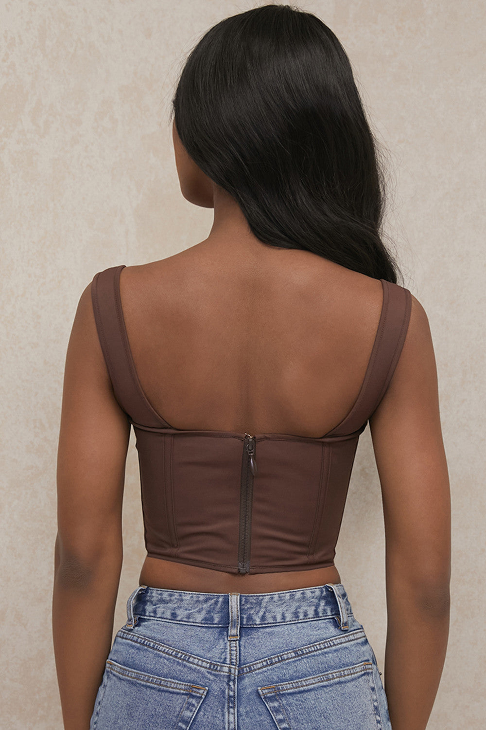 Stilla | Chokolade Rynket Korset Top Mode