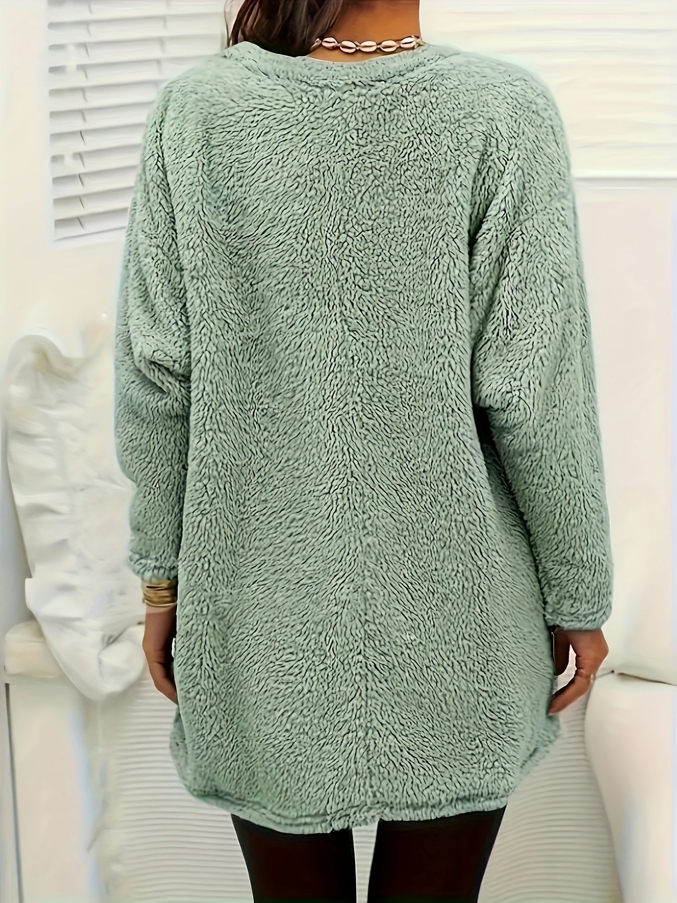 Stilla | Lang Teddy Tunika med Lommer Polyester Varm & Stilfuld Online nu