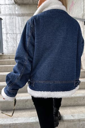Stilla | Løs oversized jakke med patchwork revers i får uld