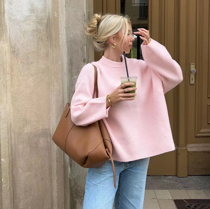 Stilla | Strikket Pullover Gena Efterårsroser Online
