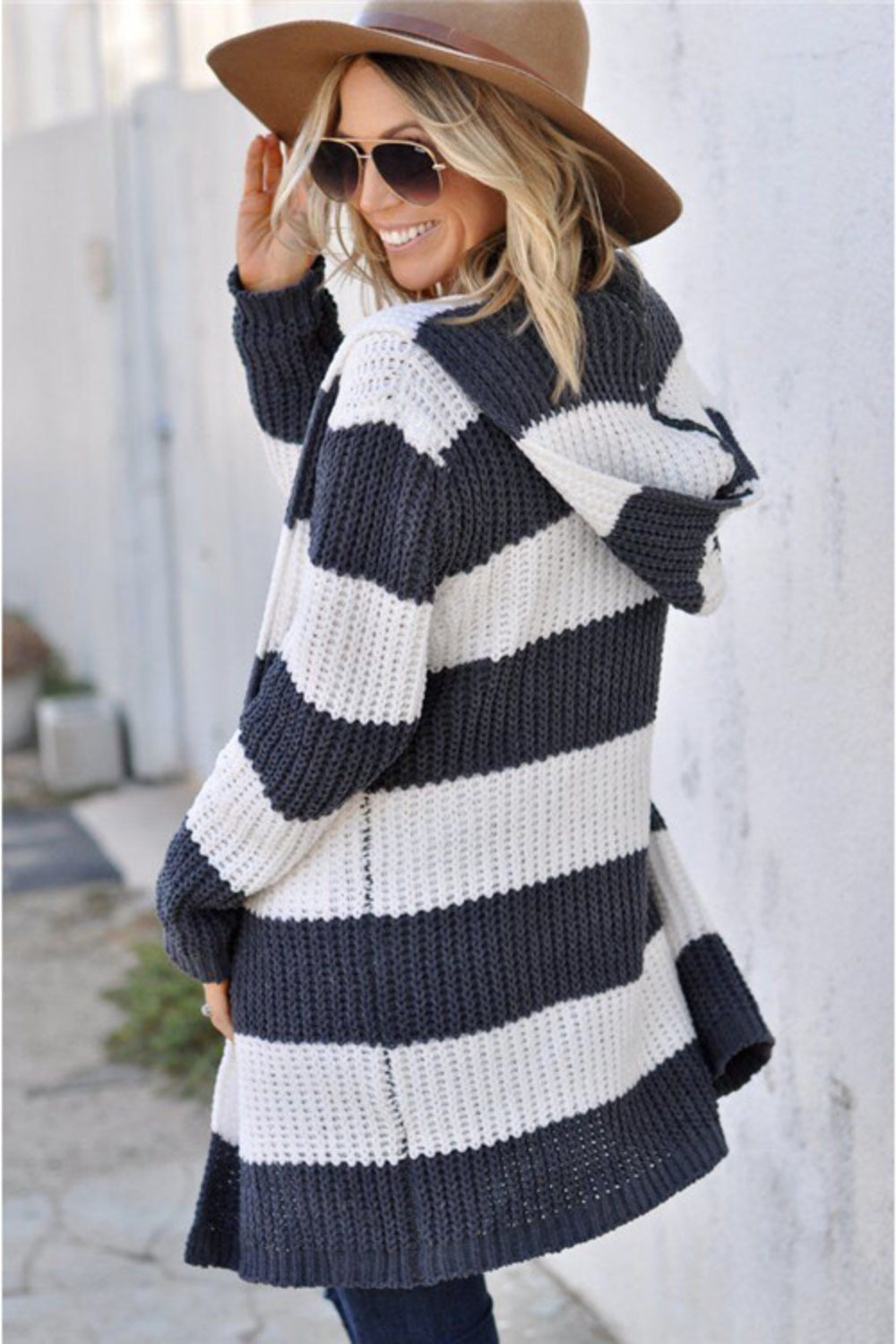 Stilla | Striber Åben Front Langærmet Cardigan