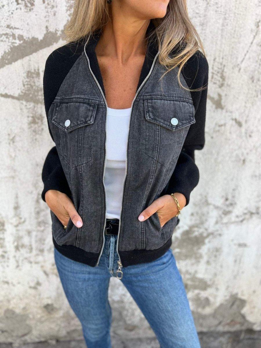Stilla | Jakke Modern Zipper Denim Front Jakke