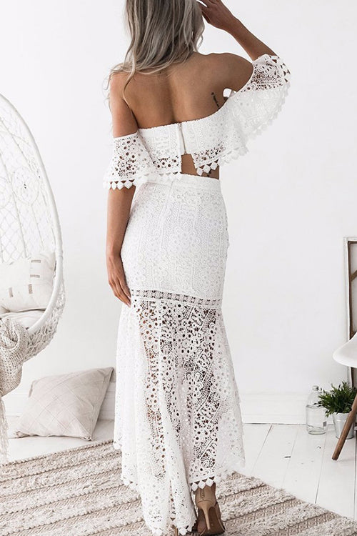 Stilla | Lace Hollow Out High&low Suit
