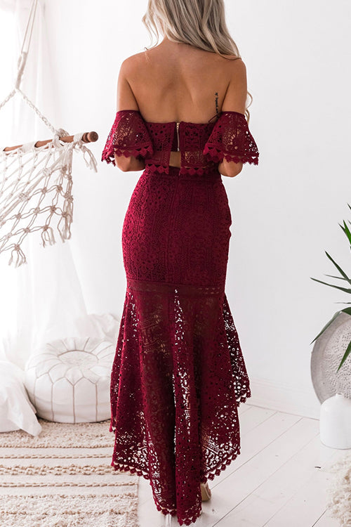 Stilla | Lace Hollow Out High&low Suit