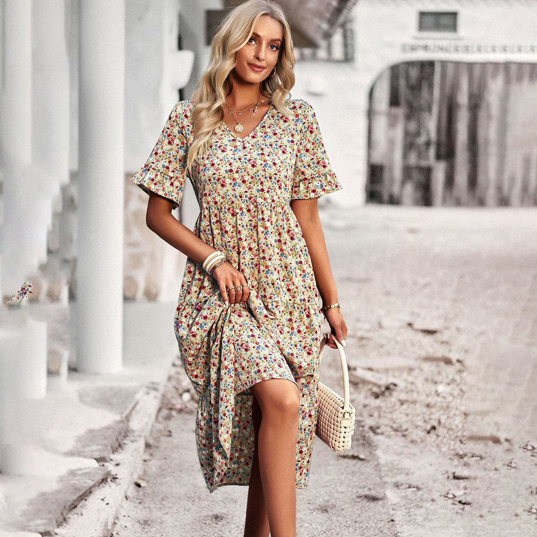 Stilla | Midi Kjole Med Blomster