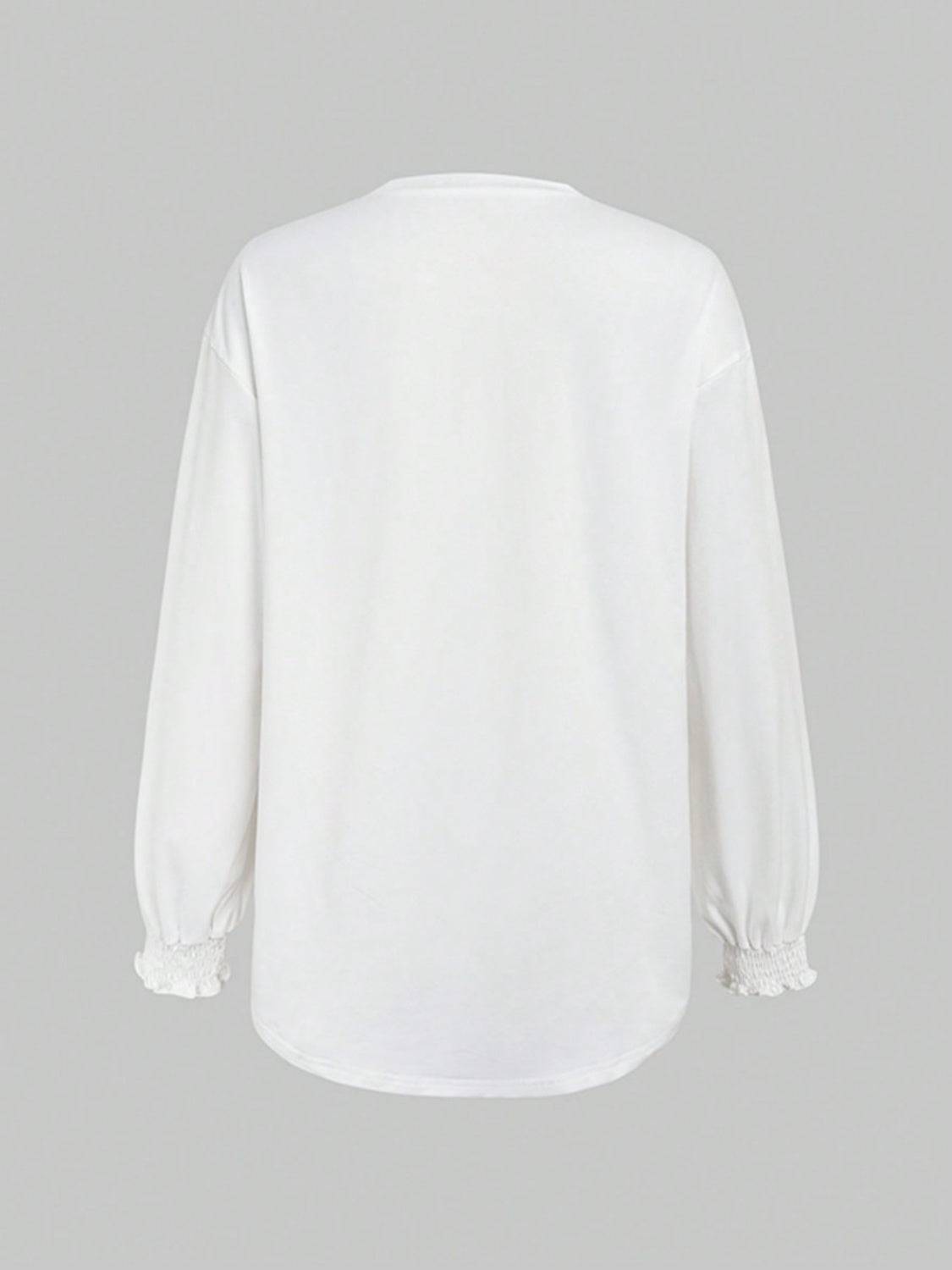 Stilla | Flæse Manchet Rund Hals Lange Ærmer T-Shirt