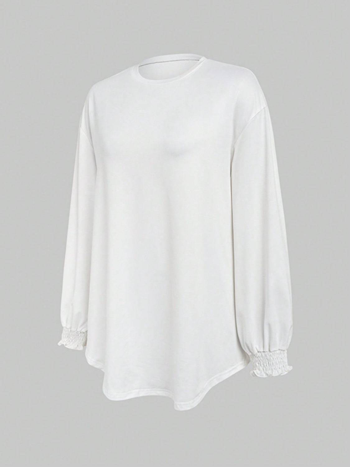 Stilla | Flæse Manchet Rund Hals Lange Ærmer T-Shirt