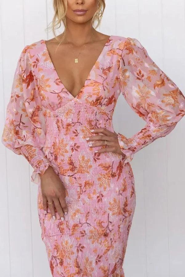 Stilla | Blomsterprint Ruffle Kjole