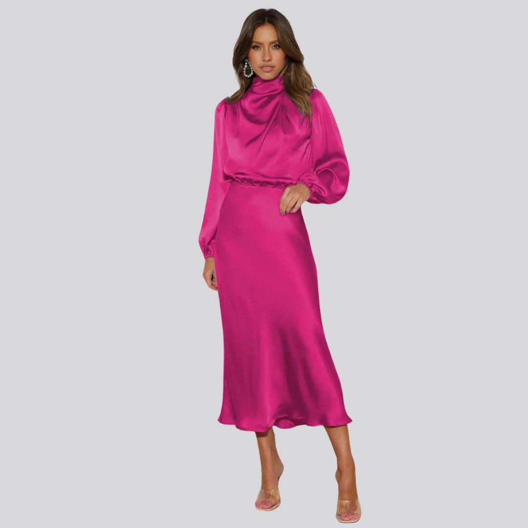 Stilla | Kvinders Satin Midi Kjole