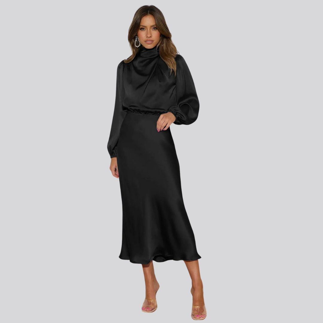 Stilla | Kvinders Satin Midi Kjole