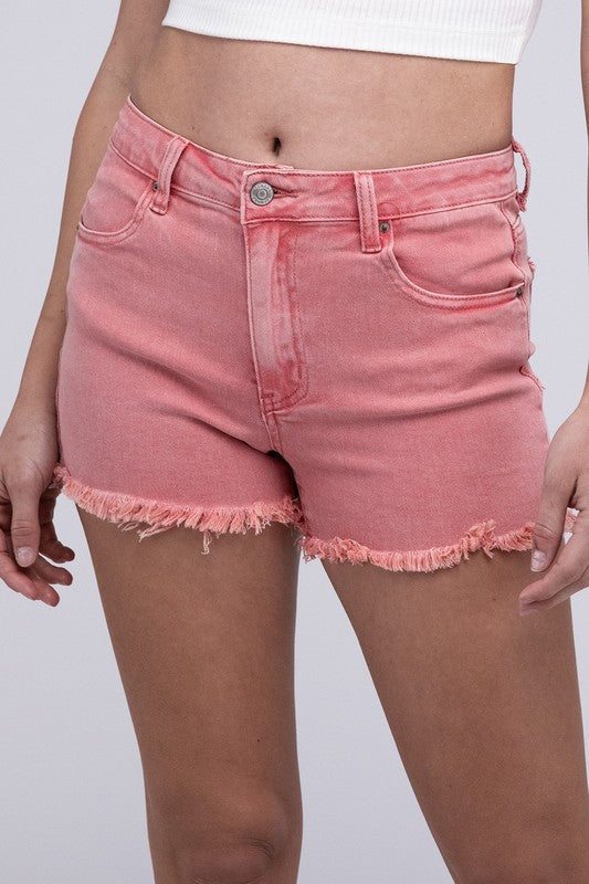 Stilla | Vaskede Frynsede Cutoff Kant Shorts