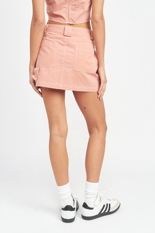 Stilla | Stitching Mini Skirt