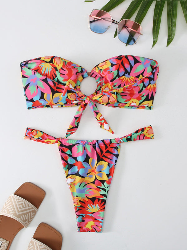 Stilla | Blomster Ternet Print Bandeau Bikini Online nu
