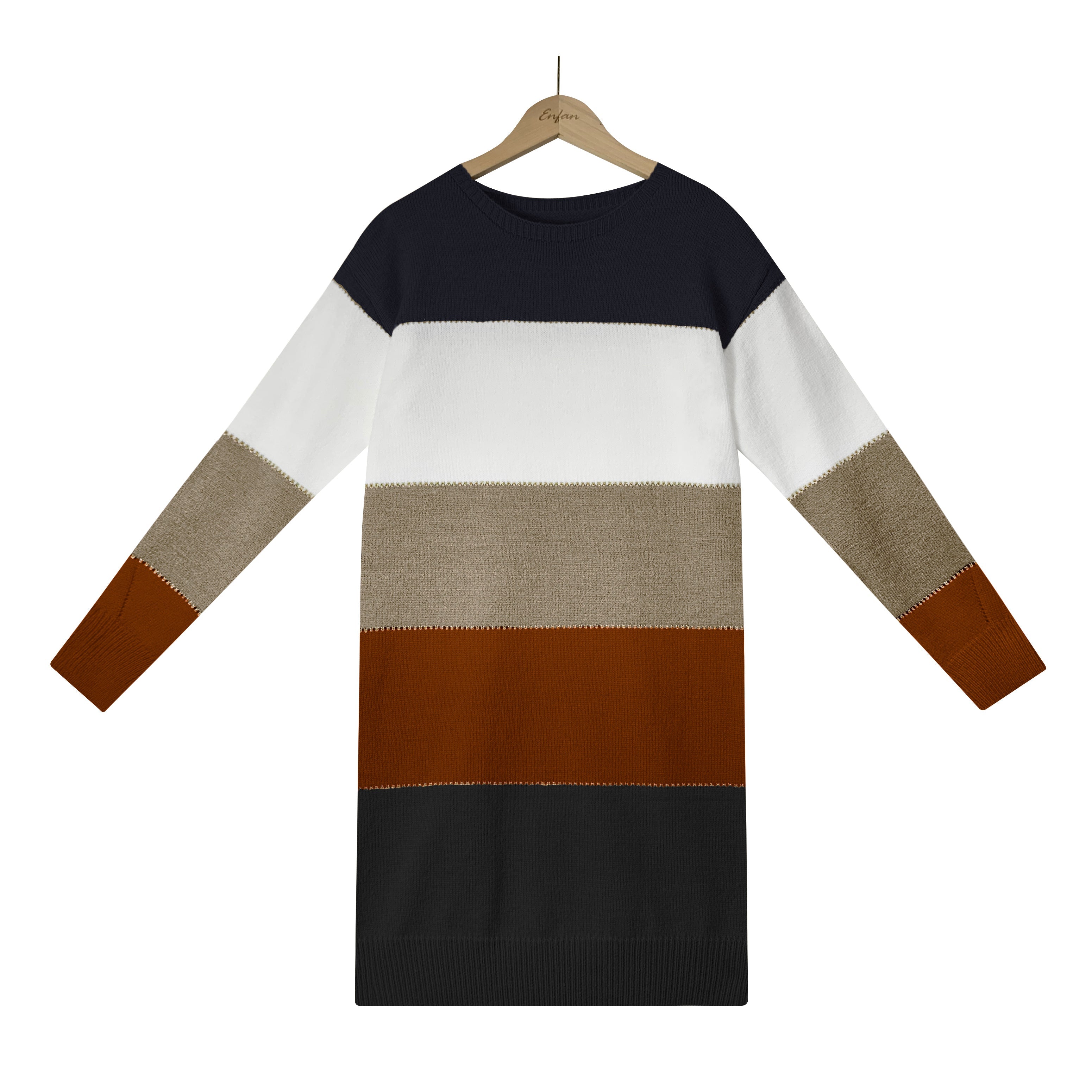 Stilla | Farveblok Mini Pullover Trøje Kjole